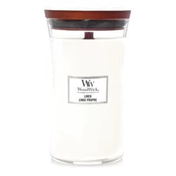 Woodwick Large Hourglass Scented Candle | Linen | with Crackling Wick | Burn Time: Up to 130 Hours Glass, Linen youth large / 11-13 Linen