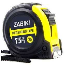 Zabiki Measuring Tape Measure, 25 Ft Easy to Read Decimal Retractable Dual Side Ruler with Metric and Inches, for Surveyors, Engineers and Electricians, with Magnetic Tip and Rubber Protective Casing