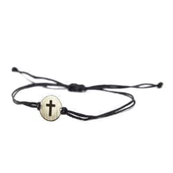 MIZZE Made for Luck Hypoallergenic Cross Bracelet - Stainless Steel Christian Jewelry for Women & Men, Adjustable to 8.5