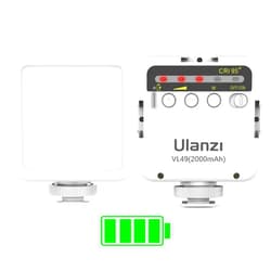 ULANZI VL49 2000mAh LED Video Light w 3 Cold Shoe, Rechargeable Soft Light Panel for DJI OSMO Mobile 3 Pocket Zhiyun Smooth 4 Sony RX100 VII Canon G7X Mark III A6400 6600 Camera GoPro 10 9 8 Vlogging