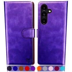 SUANPOT for Samsung Galaxy S24 5G Wallet case with RFID Blocking Credit Card Holder,Flip Book PU Leather Protective Cover Women Men for Samsung S24 Phone case Purple