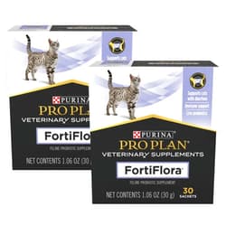 Fortiflora Purina Pro Plan Veterinary Supplements FortiFlora Cat Probiotic Supplement for Cats with Diarrhea 30 ct. Box (Pack of 2)