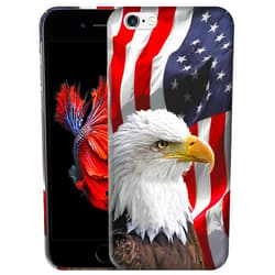 GlamCase for iPhone 6 / 6S, iPhone 6 / 6S Case - Bald Eagle American Flag Design Printed Slim & Sleek Cute Hard Plastic Snap on Protective Designer Back Phone Case/Cover for iPhone 6 / 6S