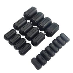 FeFu 20Pcs Clip-on Ferrite Ring Core RFI EMI Noise Suppressor Cable Clip for 3mm/ 5mm/ 7mm/ 9mm/ 13mm Diameter Cable, Black