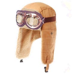 Kodervo Aviator Hat with Goggles Adult Kids Vintage Pilot Hat Costume Winter Bomber Hat Fur Ear Flaps Trapper Hat Men Women