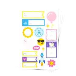 ThreeKin Collective 225 Premium Gift Labels - Bright Colors Variety Pack, 15 Sheets of 8.5