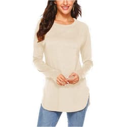 Newchoice Women's Casual Batwing Long Sleeve T Shirt Round Neck Basic Loose Tunic Tops