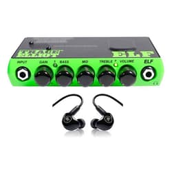 Measjimi Trace Elliot ELF 200w Ultra Compact Bass Amplifier Amp Bundle with Mackie in-Ear Monitors