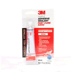 3M Marine Adhesive Sealant Fast Cure 5200 (06535) Permanent Bonding and Sealing for Boats and RVs Above and Below the Waterline Waterproof Repair, White, 1 fl oz Tube