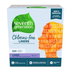 Seventh Generation Pantiliners Pads Absorbent pads Light Absorbency Chlorine Free Pads 100 count