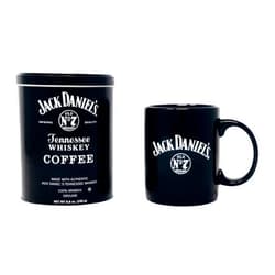 Lara's Gourmet Passions Jack Daniel's Coffee bundled with Jack Daniel's Mug and a measuring scoop - 100% Arabica - Medium Roasted Ground Coffee- Kosher - Official Licensed - 8 fl oz Mug, Black