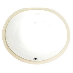 MSI 17 inch x 14 inch Oval Porcelain Ceramic Undermount Bathroom Vanity Vessel Sink, White
