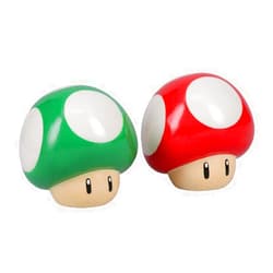 Paladone Super Mario Brothers Mushroom Salt and Pepper Shakers Officially Licensed Nintendo Red & Green 1-Up Ceramic Set for Kitchen & Home Decor, Housewarming Gift for Movie and Gaming Fans | Paladone
