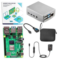 Vilros Raspberry Pi 4 8GB Basic Starter Kit with Heavy Duty Self Cooling Aluminum Alloy Case (Silver)