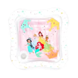 Bright Starts Disney Princess Royal Splash Water Mat, Tummy Time Mat with Ariel, Belle, Cinderella & More, Floating Toys, Newborn Baby Play Mat