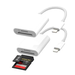 Zoyuzan for iPhone Card Reader Lightning to Micro SD TF Flash Adapter 2in1(2Pack) Camera Memory Accessories for Apple MFI 11 12 13 14 Pro Max X XS XR SE 7 8 Plus for iPad Air Compact Photo Photography Viewer
