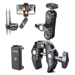 ULANZI Super Clamp Camera Clamp Mount Monitor 360° Ballhead Magic Arm Double Ball Head Adapter with 1/4