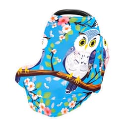 WELLDAY Baby Car Seat Covers Owls Sitting on Branch Stretchy Breastfeeding Scarf Breathable Infant Carseat Canopy Nursing Covers Multi Use for Stroller High Chair Shopping Cart Boys and Girls