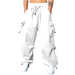 JMIERR Men's Baggy Cargo Pants Trendy Casual Parachute Pant Loose Fit Harem Joggers with Pockets for Streetwear