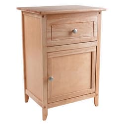 Winsome 25 x 18.9 x 14.96-Inch Composite Wood End/Night Table with Satine Nickel Knob, Natural (81115)