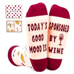 Zmart Funny Wine Lover Gifts - Drinking Socks for Mom Dad, Wine Socks Stocking Stuffers