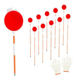 AHKUNMT 10Pcs Reflective Driveway Markers,48in Reflective for Driveway on Poles, Orange Fiberglass Snow Stakes with Double Sided Reflector and Reflective Tape for Parking Lots, Walkways and Sidewalks (10)