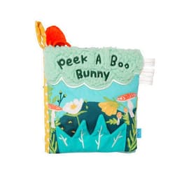 Manhattan Toy Fairytale Peek-a-Boo Soft Activity Crinkle Book for Baby & Toddler with Tethered Bunny Squeaker Small