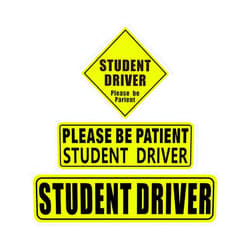 BESULEN Car Reflective Student Driver Sticker, 3 Pieces Student Driver Sticker Please Be Patient Safety Sign, Automotive Magnets Vehicle Bumper Sticker for New Drivers for Car Window