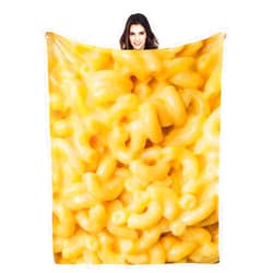 ZEWASIIL Mac-n Cheese 3D Funny Realistic Food Ultra-Soft Throw Blanket 80