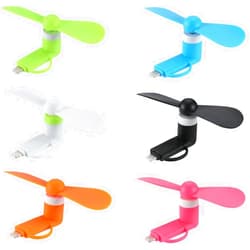 SADAHALU Mini Cell Phone Fan 6 Packs 2-in-1 Mobile Phone Fans Compatible with iPhone/iPad/Android Smartphone/Tablet Fit for Type C/Lightning Port Colorful and Powerful Fans(6-Pack)
