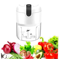 Vshinic Electric Mini Garlic Chopper,Food Processor,Portable Cordless Garlic Mincer Masher,Meat Grinder with USB Charging For Vegetable,Chili,Fruits,Ginger,Baby Food,Seasoning 250ml(White)