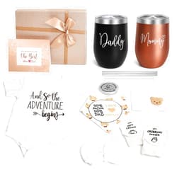 Suhctuptx New Mom Gifts for Women, Top Pregnancy Gifts for New Parents Gender Reveal Gifts with Mom and Dad Tumbler Set for First Time Moms, Expecting Parents to Be, Gender Reveal, Baby Shower…