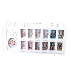 IEasey 1st Birthday Gift Baby Picture Frame Newborn My First Year Photo Frame Baby Girl Boys Nursery Decoration Album Baby Shower Keepsake Picture Frame First Birthday Xmas Christening Memories Gift