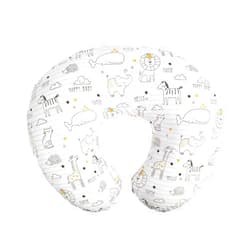 Boppy Original Nursing Pillow, White and Gold Notebook, Ergonomic Nursing Essentials for Bottle and Breastfeeding, Firm Fiber Fill, with Removable Pillow Cover, Machine Washable