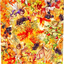 TIMELESS TREASURES Michael Miller Flower Fairies of The Autumn DDC11522 Safron Very Berry Fairy Fabric