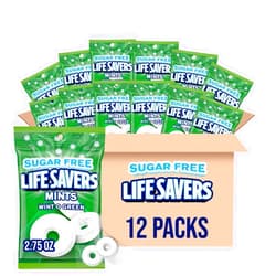 LIFE SAVERS Wint-O-Green Sugar Free Breath Mints Hard Candy, 2.75 oz Bag (Pack of 12)