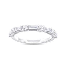 AFFY Lab Grown Diamond Wedding Bands for Women, Half Eternity Stackable Engagement Ring In 14K Gold Over Sterling Silver, Promise Rings, Anniversary Bands Gifts For Her (0.50 Cttw)-10