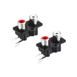uxcell AV Concentric Outlet 2 RCA Female Jack 3-Pin Connector Socket Panel Mount 2pcs