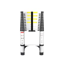 SUPFIVES TECH Telescoping Ladder: 12.5 FT Aluminum Extension Ladder, Heavy Duty 330LB Max Capacity One Button Retraction Collapsible Ladder, Portable Multi-Purpose Compact Ladder for Home, RV or Outdoor Work