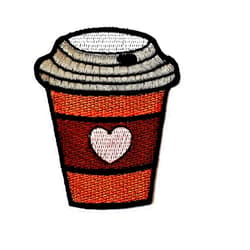 M I GENIUS CARTOON CHILD PATCHES Ice Coffee Cup Drink Cappuccino Cafe Breakfast Cartoon Children Kid Patch Clothes Bag T-Shirt Jeans Biker Badge Applique Iron on/Sew On Patch