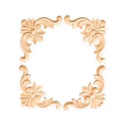 MUXSAM Wood Carved Onlay Appliques, Unpainted Wooden Corner Carving Decals, Furniture Decor for Cabinet Headboard Cupboard Mirror Sofa Mantel Side Table TV Stand Upgrade, 4-Pack, 8x8cm/3.15