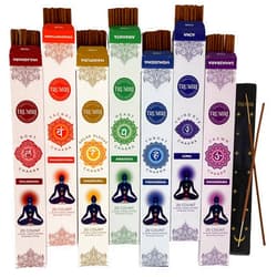 TRUMIRI Chakra Incense Sticks - Total 120 Insence-Sticks (20 Insense x 6 Incents) - Incienso Incents-Sticks for 7 Chakra Meditation Muladhara Sacral Manipura Heart Throat Crown Ajna + Incense Holder