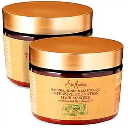 SheaMoisture Shea Moisture Manuka Honey & Mafura Oil Intensive Hydration Hair Masque, with African Rock Fig & Baobab Oil, 12 Ounce - 2 pack