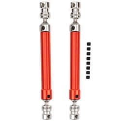COJOYS 2-Pack 110mm to 160mm Drive Shaft CVD Compatible with RC 1/10 Axial SCX10 Scale Rock Crawler Truck Car Tamiya Axial Traxxas TRX-4, Red