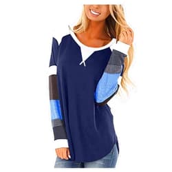 Lovely Nursling Long Sleeve Shirts for Women, Women Tops Comfy Casual Twist Knot Tunic Blouse Tee T Shirts Crew Neck Shirts X-Large 31-blue