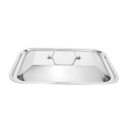 TIDTALEO Stainless Steel Baking Pan Lid with Handle Deep Rectangle Tray Cover for Fish Roasting Bbq Outdoor Cooking Oil Splash Prevention Versatile Use