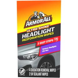 Armor All Car Headlights Cleaner Wipes , Cleaning Wipes for Headlights for Cars, Trucks, Mortocycles, 6 Wipes