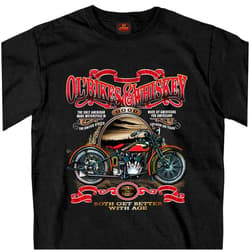 Hot Leathers Black Ol' Bikes & Whiskey T-Shirt