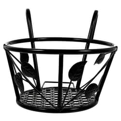 Yardwe Iron Art Hanging Baskets Flower Pot Holder Over The Rail Fence Planters Flower Rack Flower Pot Holder Hanger Railing Planter Baskets for Patio Balcony Porch Black