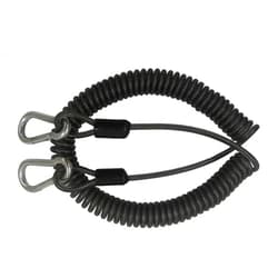 Mimilure 118inch Stainless Steel Inside Fishing Tool Coiled Lanyard Tether Protecting Rope for Deep Sea Fishing Rod/Reel Protecting